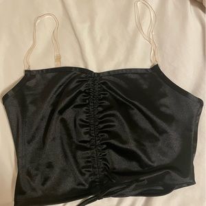 Fashion nova cropped black top with invisible straps